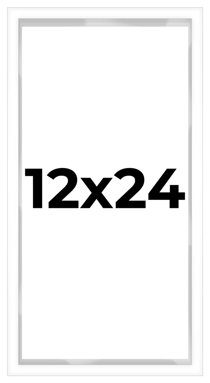 12x24 Shadow Box 3/4" Depth White Picture Frame - UV Acrylic, Backing, Hanging Hardware